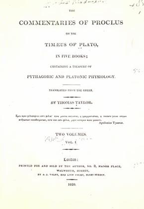 Proclus - Commentaries on Timaeus of Plato vol. 1